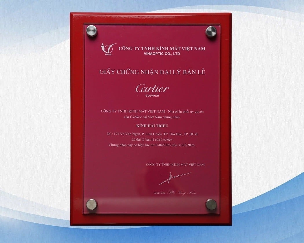 Giấy chứng nhận đại lý chính hãng ủy quyền của thương hiệu Cartier