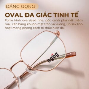 Agog Unisex - Gọng kính Titanium - Mã 1316TiSHDK-C1 (2) Mắt kính Agog 1316TiSHDK-C1 chính hãng - Ảnh 2