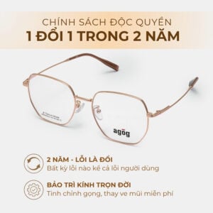 Agog Unisex - Gọng kính Titanium - Mã 1316TiSHDK-C1 (5) Mắt kính Agog 1316TiSHDK-C1 chính hãng - Ảnh 5