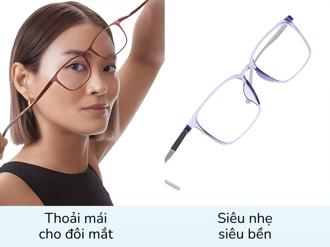 Gọng kính nhựa Ultem nổi bật với độ bền vượt trội và an toàn cho làn da