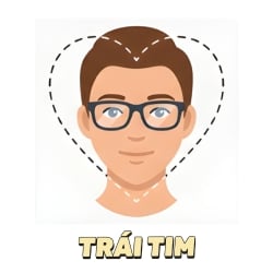 Gọng kính cho nam mặt trái tim
