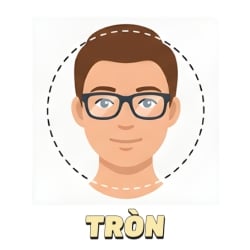 Gọng kính cho nam mặt tròn