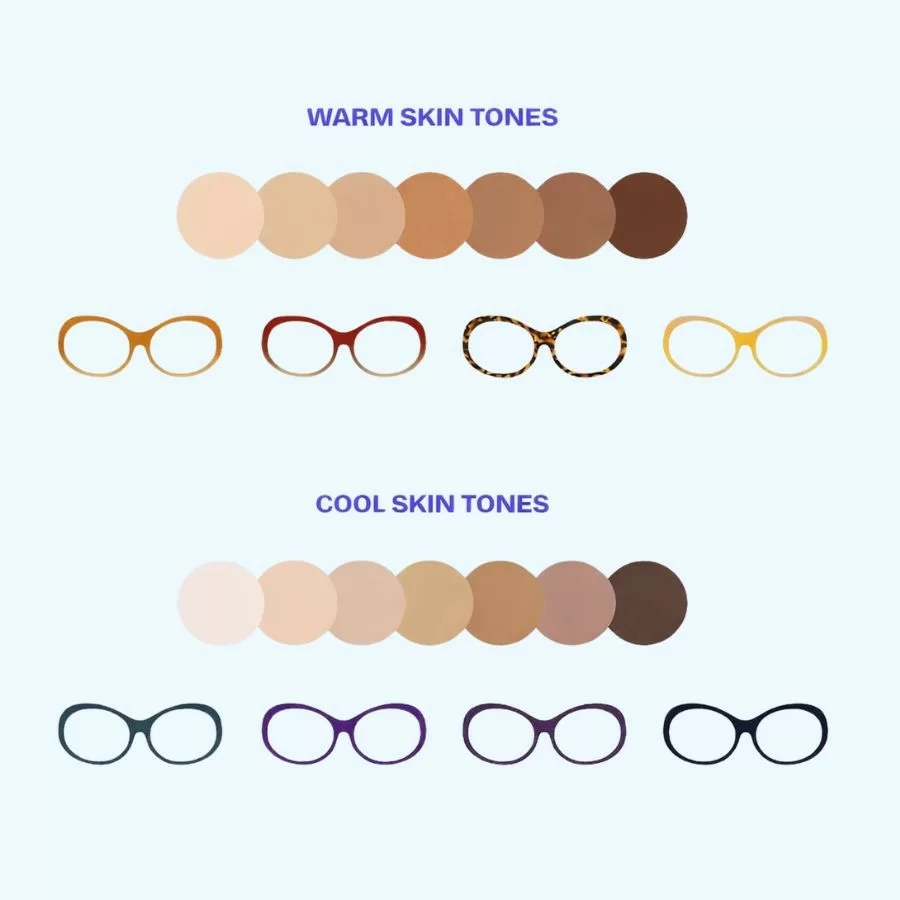 Kính mắt mèo hợp với khuôn mặt nào? Cách chọn để đeo đẹp hơn (11) Tông màu da và màu kính nên chọn