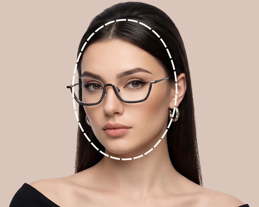 Mặt oval sở hữu tỷ lệ vàng, đeo đẹp hầu hết dáng kính