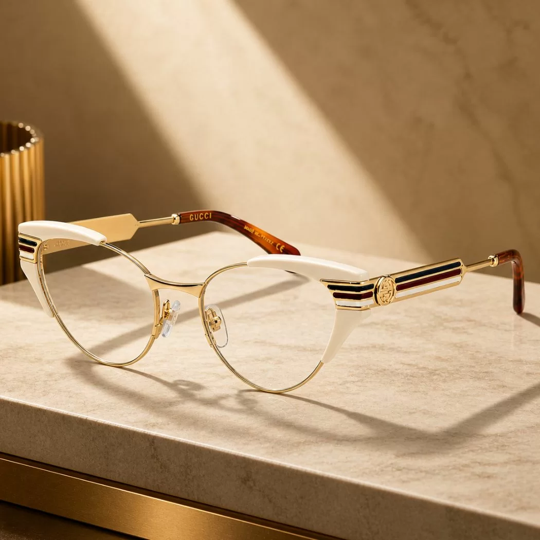 Kính Gucci mắt mèo chất liệu kim loại tinh tế
