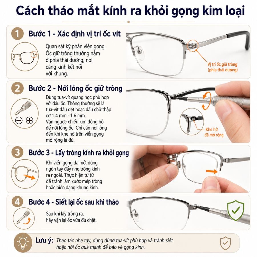 cach thao mat kinh ra khoi gong 3