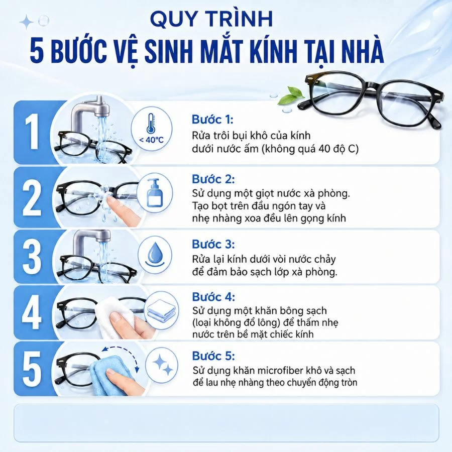 Vệ sinh mắt kính: 7 bước chuyên nghiệp & cách tự làm tại nhà (4) ve sinh kinh 1