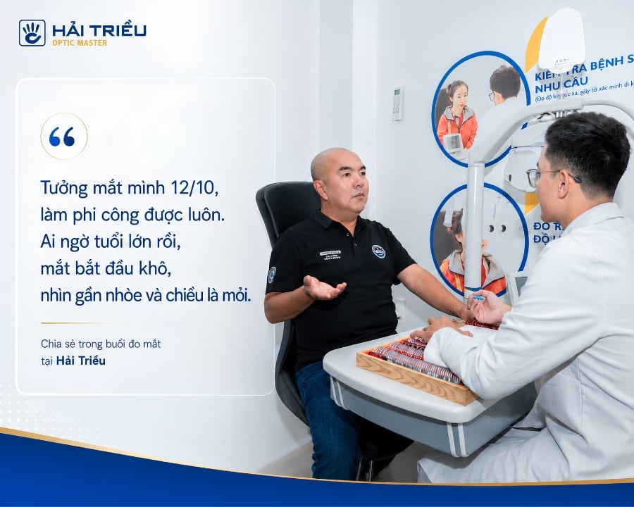 Diễn viên Quốc Thuận và hành trình tìm lại tầm nhìn tại Hải Triều (2) Chia sẻ của diễn viên Quốc Thuận khi đo mắt tại Hải Triều