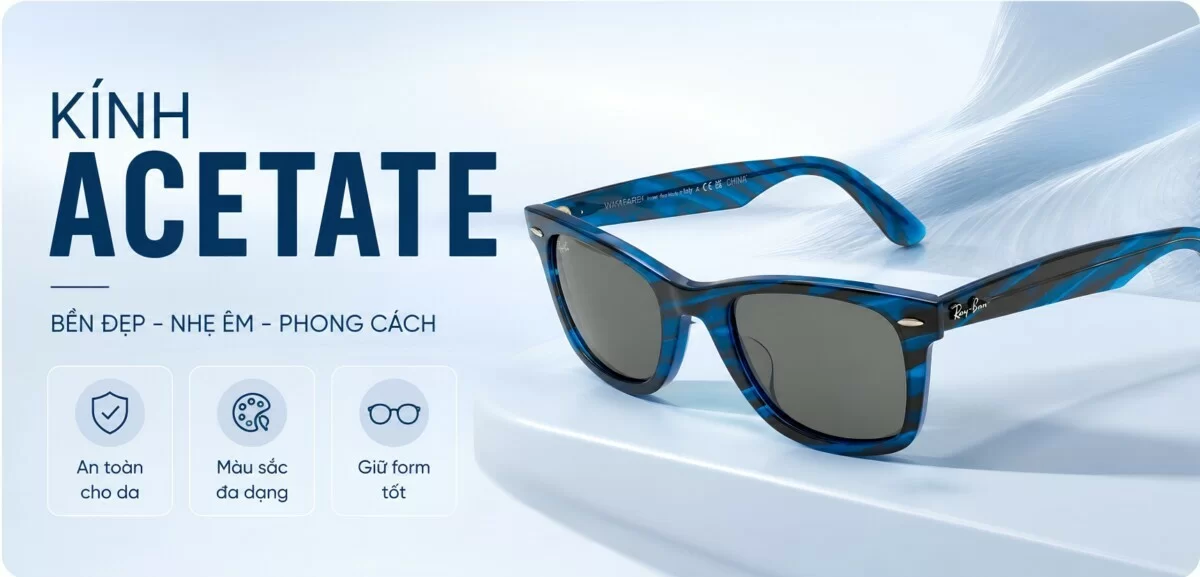 Gọng kính Acetate chính hãng 100%