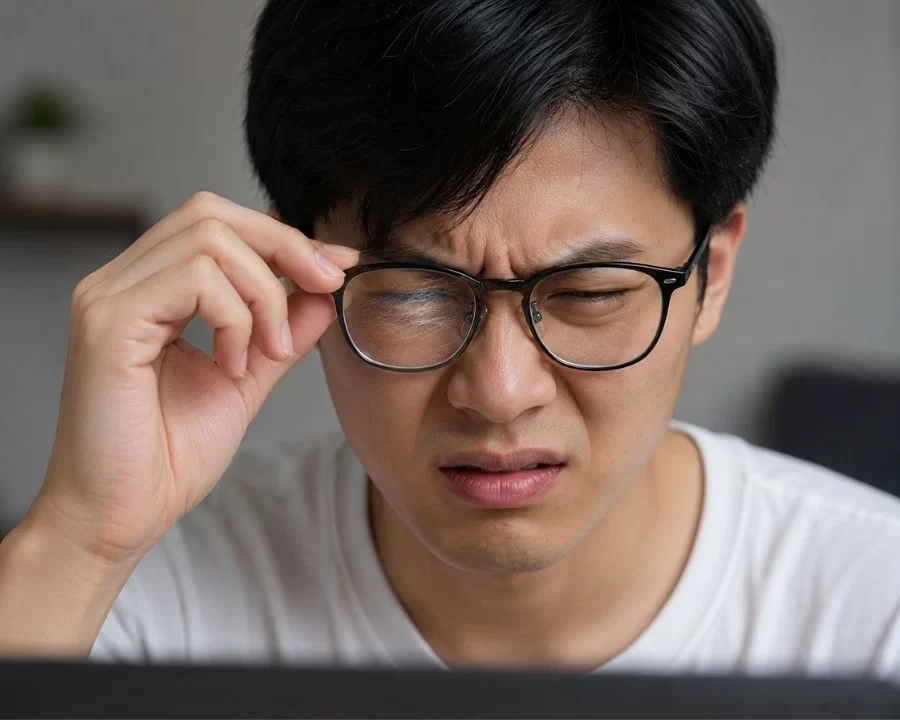 Đeo tròng kính trầy lâu dài gây khó chịu