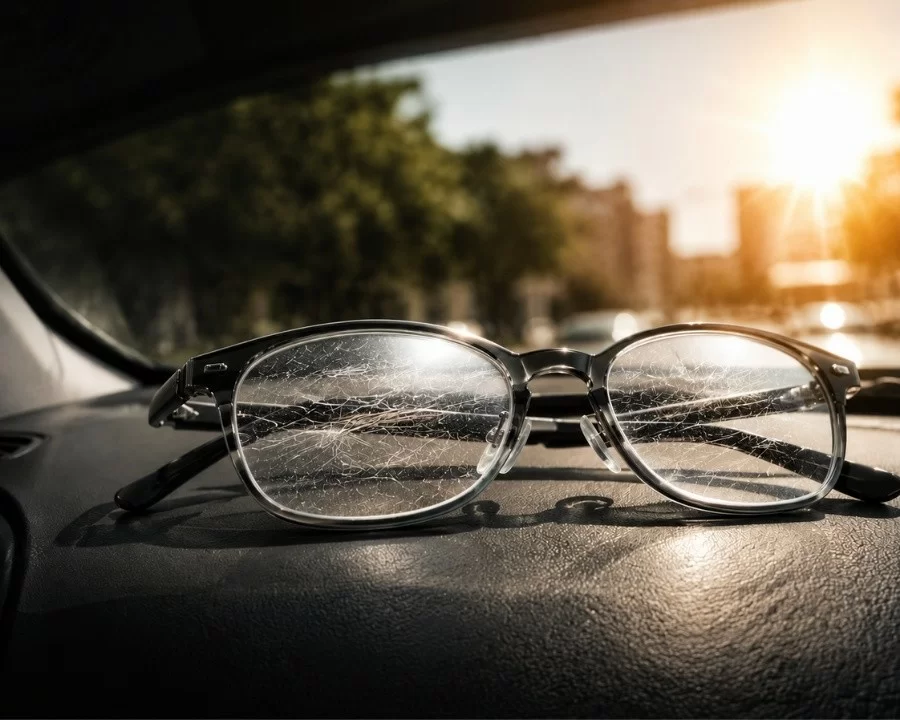 Tròng kính bị trầy khi đặt ở nơi nhiệt độ cao