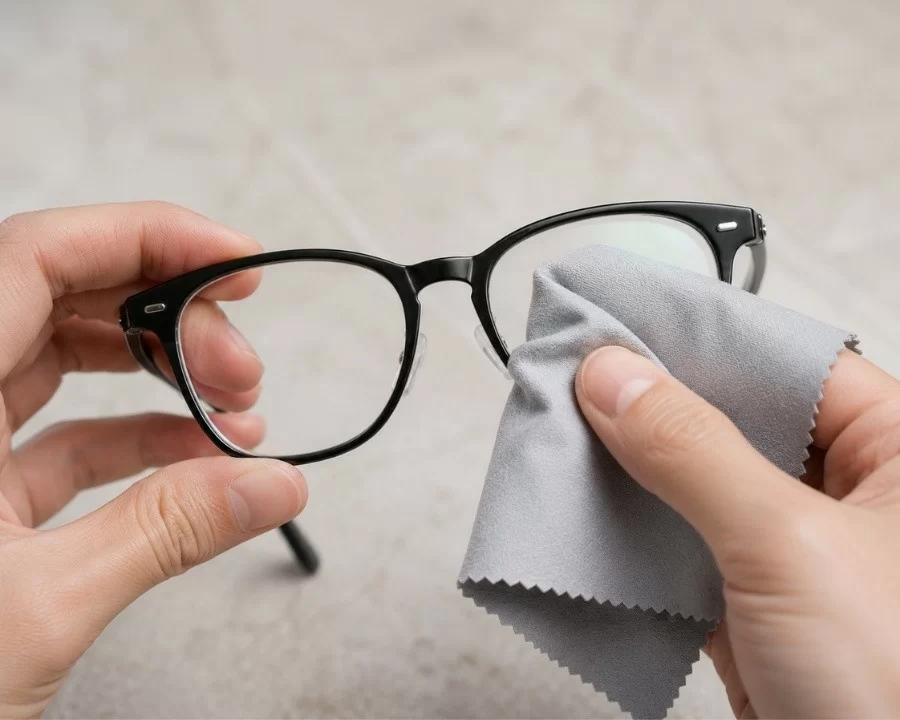 Lau tròng kính bằng khăn microfiber