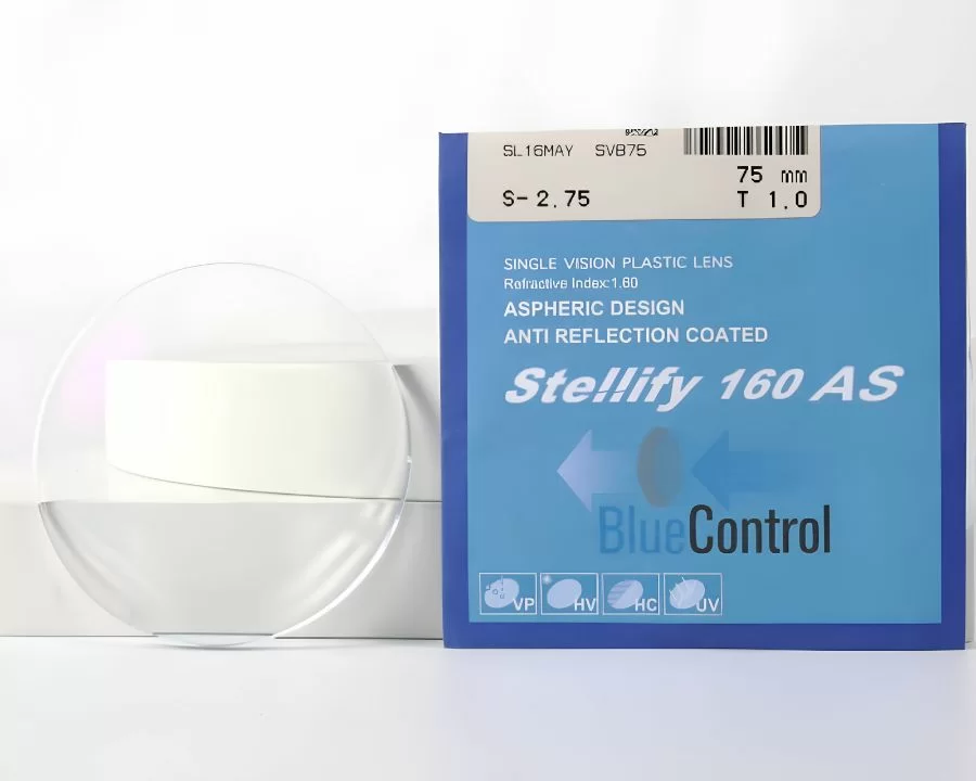 Cận cảnh tròng kính chống ánh sáng xanh blue control