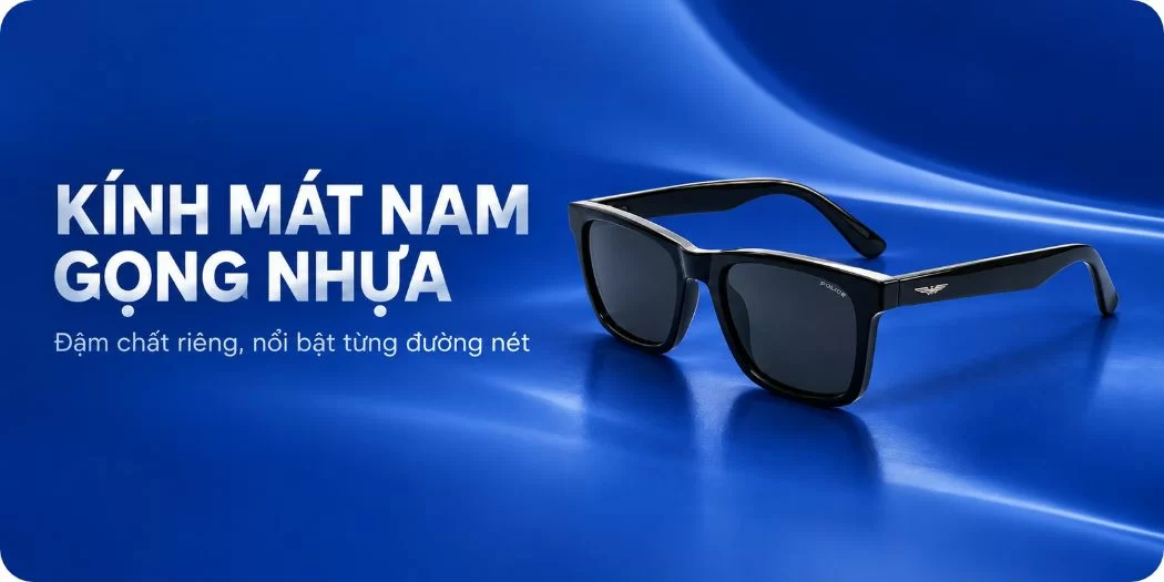 Kính mát nam gọng nhựa chính hãng